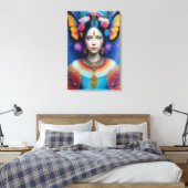 Butterfly prinses met kleine kroon canvas afdruk (Insitu (Slaapkamer))