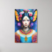 Butterfly prinses met kleine kroon canvas afdruk (Voorkant)