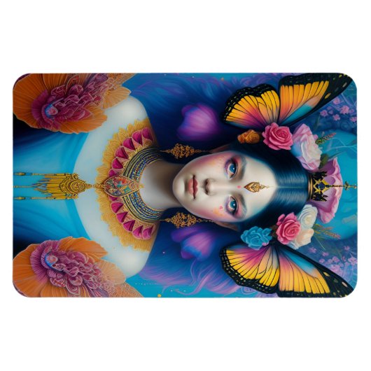 Butterfly prinses met kleine kroon magneet (Horizontaal)