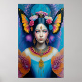 Butterfly prinses met kleine kroon poster (Voorkant)