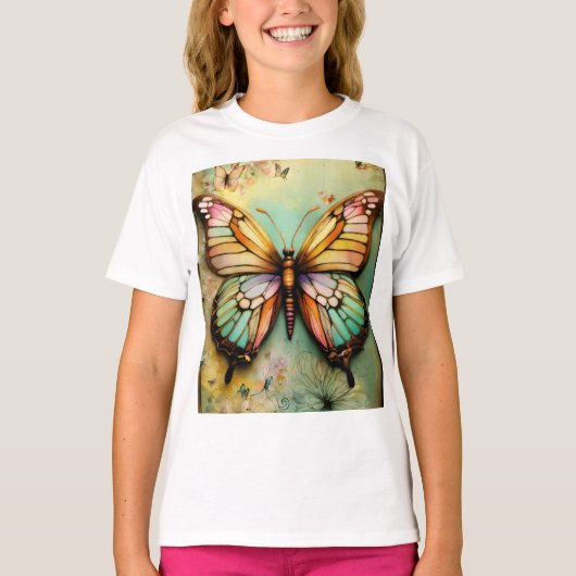 Butterfly Print T-shirt – Stijlvol en comfortabel (Voorkant)