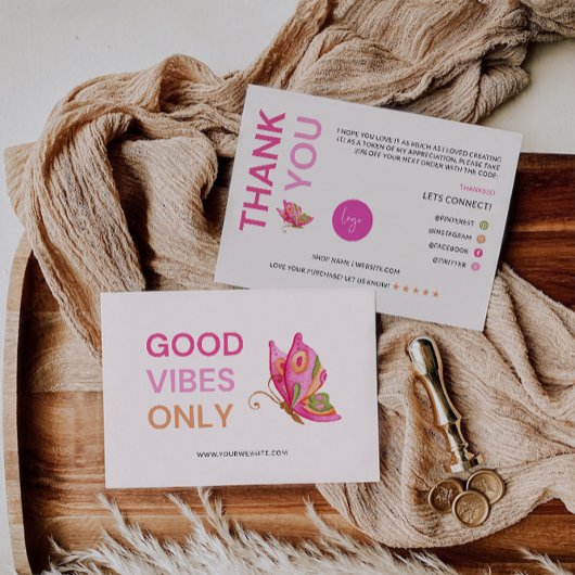 Butterfly Printable Dank u kaart, Zakelijk Bedankkaart