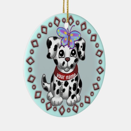 Butterfly Puppy Keramisch Ornament (Rechts)