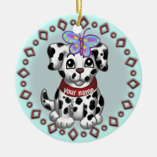 Butterfly Puppy Keramisch Ornament