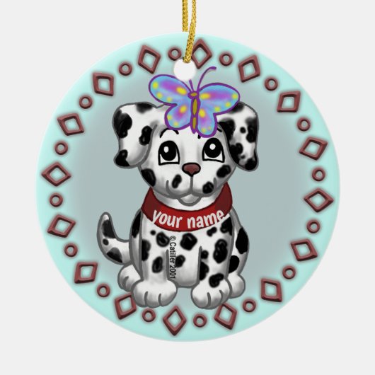 Butterfly Puppy Keramisch Ornament (Voorkant)