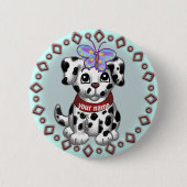 Butterfly Puppy Ronde Button 5,7 Cm (Voorkant)
