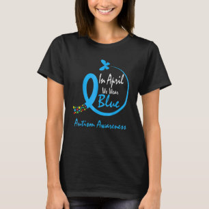 Butterfly Puzzel In April dragen we Blauwe Autisme T-shirt