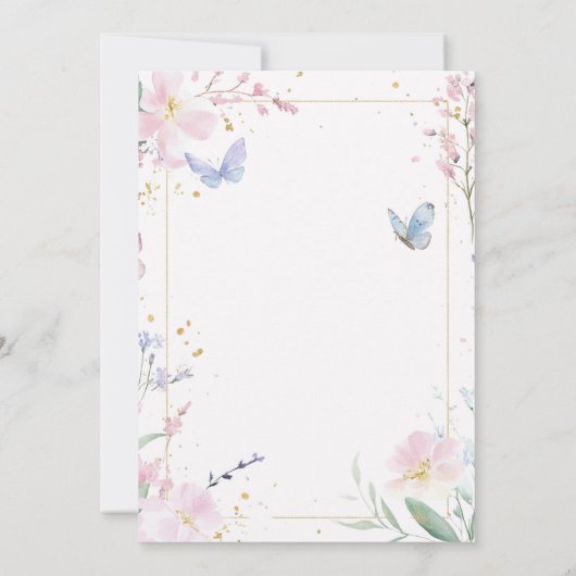 Butterfly Quince 15e Verjaardag Uitnodiging (Achterkant)
