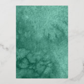 Butterfly Quince Emerald Green Dress Gold Folie Uitnodiging (Achterkant)