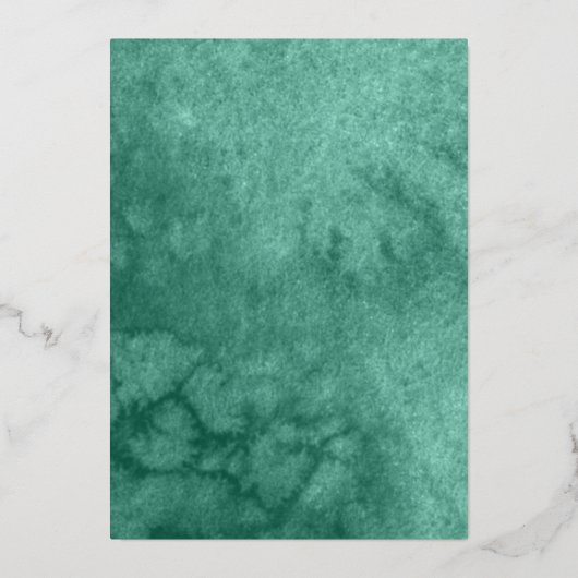 Butterfly Quince Emerald Green Dress Gold Folie Uitnodiging (Achterkant)