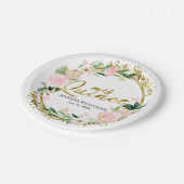 Butterfly Quinceanera Paper Bord Blush Floral (Gekanteld)