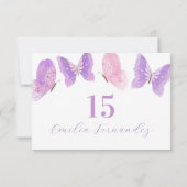 Butterfly Quinceañera RSVP Response Card (Achterkant)