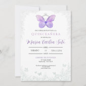 Butterfly Quinceañera Uitnodiging (Spaans) (Voorkant)