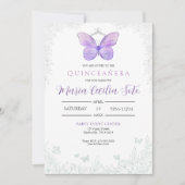 Butterfly Quinceañera Verjaardag Uitnodiging (Voorkant)