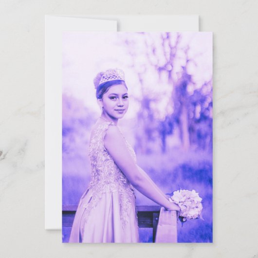 Butterfly Quinceañera Verjaardag Uitnodiging (Achterkant)