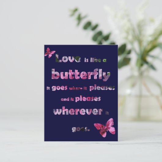 Butterfly Quote Briefkaart (Staand voorkant)
