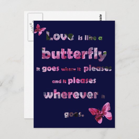Butterfly Quote Briefkaart (Voorkant / Achterkant)