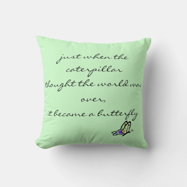 Butterfly Quote Pillow Kussen (Voorkant)