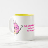 Butterfly Quote Tweekleurige Koffiemok (Voorkant links)