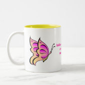 Butterfly Quote Tweekleurige Koffiemok (Links)