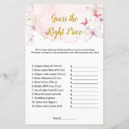 Butterfly raad de juiste prijs voor baby shower ga