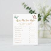 Butterfly raadt de prijs-juiste Baby shower (Staand voorkant)