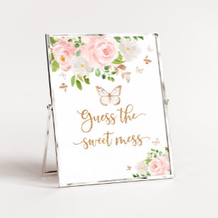 Butterfly raadt de zoete baby shower game aan poster