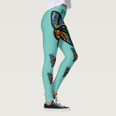BUTTERFLY RAINBOW COLOREN YOGA PANTS LEGGINGS (Rechts)