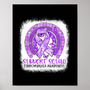 Butterfly Rainbow Support Squad Fibromyalgia AWare Poster