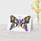 Butterfly Rainbow-Wenskaart Kaart (Gele Bloem)