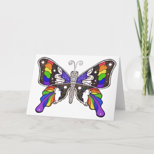 Butterfly Rainbow-Wenskaart Kaart (Voorkant)