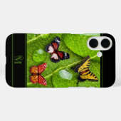 Butterfly Raindrops Leaf Natuur Case-Mate iPhone Case (Achterkant (horizontaal))