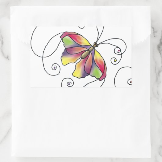 Butterfly Rechthoekige Sticker (Tas)