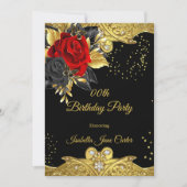 Butterfly Red Rose Bloemen Gouden edelstenen Verja Kaart (Voorkant)