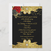 Butterfly Red Rose Bloemen Gouden edelstenen Verja Kaart (Achterkant)