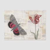 Butterfly Red Tulip  Frans Weefselpapier Tissuepapier (Voorkant)