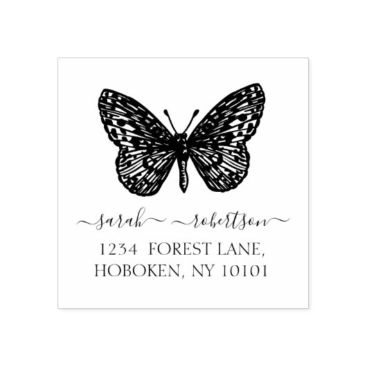 butterfly-retourstempel rubberstempel (Afrduk)