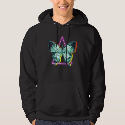 Butterfly Retro 90s Japanse Otaku Esthetische Vapo Hoodie (Voorkant)