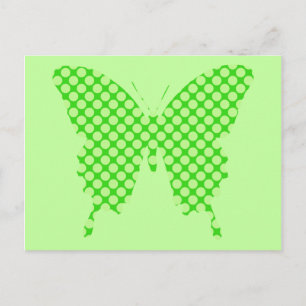 Butterfly, retro-stippen, schoppen van kalkgroen briefkaart