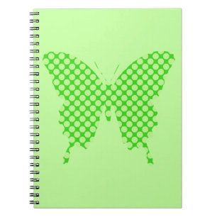 Butterfly, retro-stippen, schoppen van kalkgroen notitieboek