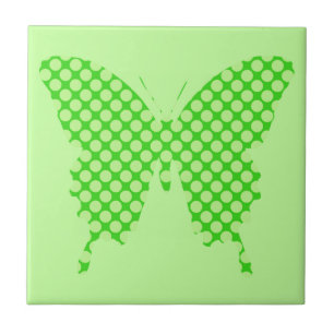 Butterfly, retro-stippen, schoppen van kalkgroen tegeltje