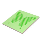 Butterfly, retro-stippen, schoppen van kalkgroen tegeltje (Zijkant)