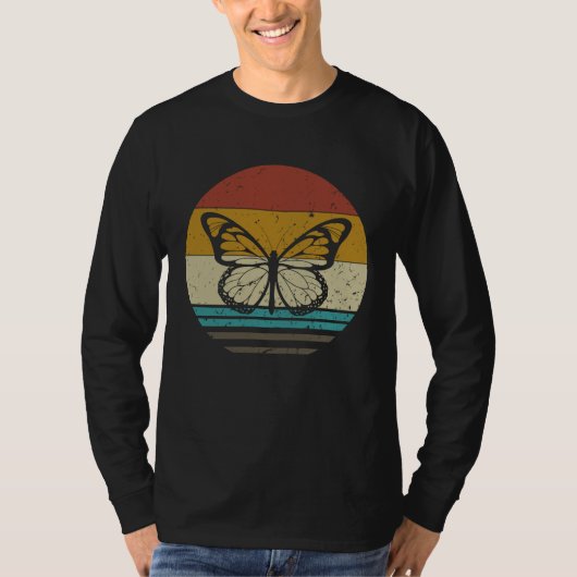 Butterfly   Retro Sunset Insect Monarch Entomology T-shirt (Voorkant)