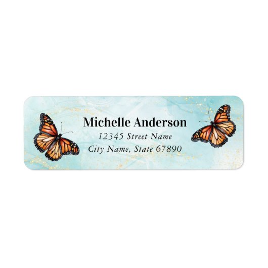 Butterfly Return Address Labels (Voorkant)