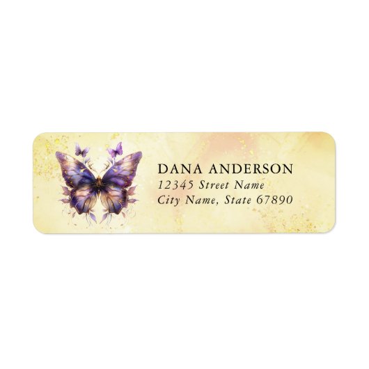 Butterfly Return Address Labels (Voorkant)