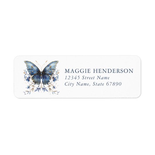 Butterfly Return Address Labels (Voorkant)