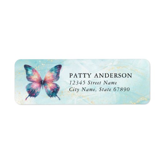 Butterfly Return Address Labels (Voorkant)