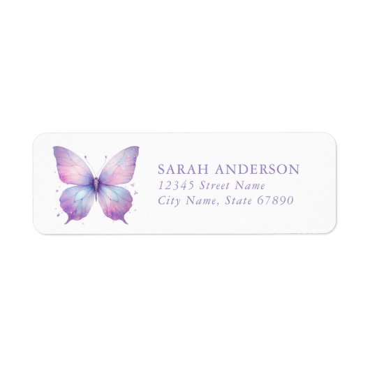 Butterfly Return Address Labels (Voorkant)