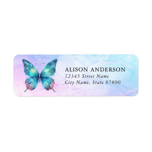 Butterfly Return Address Labels (Voorkant)