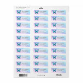 Butterfly Return Address Labels (Full Sheet)